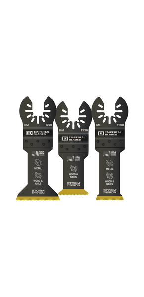 Milwaukee IBOATV-3 Imperial Blades IBOATV-3 One Fit Storm Titanium Metal/Wood Variety Pack, 3PC