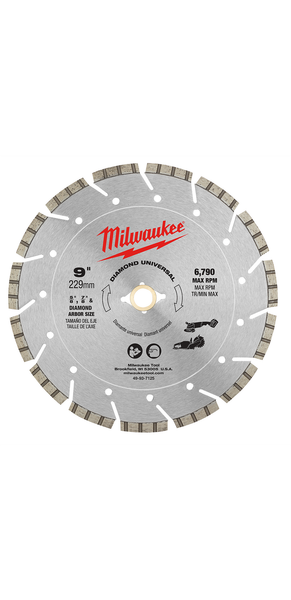Milwaukee 49-93-7125 9 in. Diamond Universal Segmented Blade