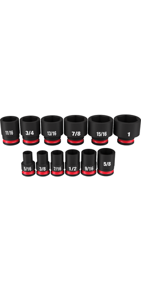 Milwaukee 49-66-7005 12PC SHOCKWAVE Impact Duty 3/8" Drive SAE Standard 6 Point Socket Set