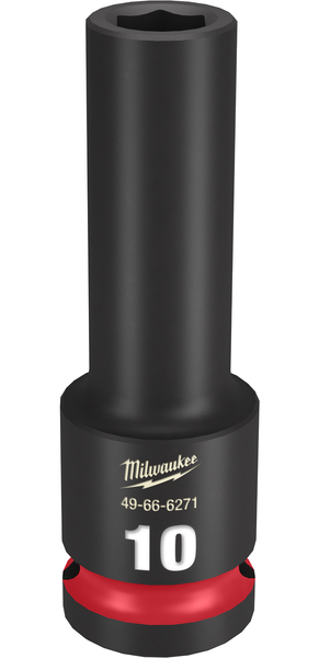 Milwaukee 49-66-6271 SHOCKWAVE Impact Duty 1/2" Drive 10MM Deep 6 Point Socket