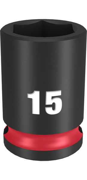 Milwaukee 49-66-6139 SHOCKWAVE Impact Duty 3/8" Drive 15MM Standard 6 Point Socket