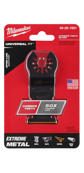 Milwaukee 49-25-1501 OPEN-LOK 1-3/8" Carbide Teeth Metal Multi-Tool Blade