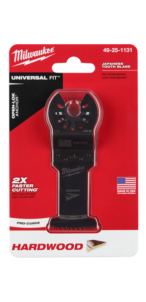 Milwaukee 49-25-1131 OPEN-LOK 1-3/8" HCS Japanese Tooth PRO-CURVE Hardwood Multi-Tool Blade