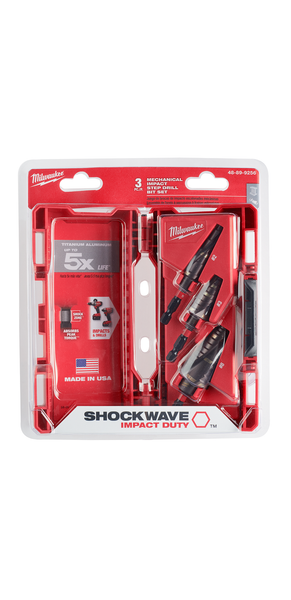 Milwaukee 48-89-9256 SHOCKWAVE Impact Duty Step Bit Mechanical Set (#2, #3, #8)