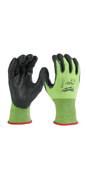 Milwaukee 48-73-8951 High Visibility Cut Level 5 Polyurethane Dipped Gloves - M