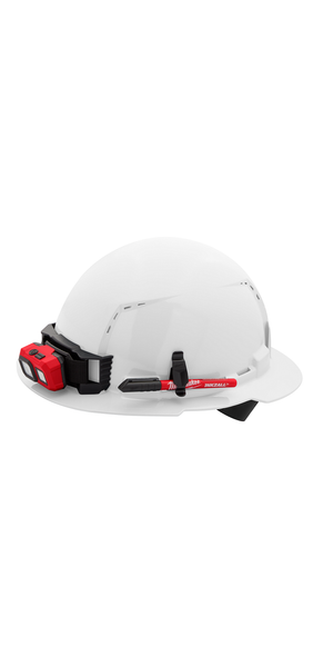 Milwaukee 48-73-1201 White Full Brim Vented Hard Hat w/4pt Ratcheting Suspension - Type 1, Class C