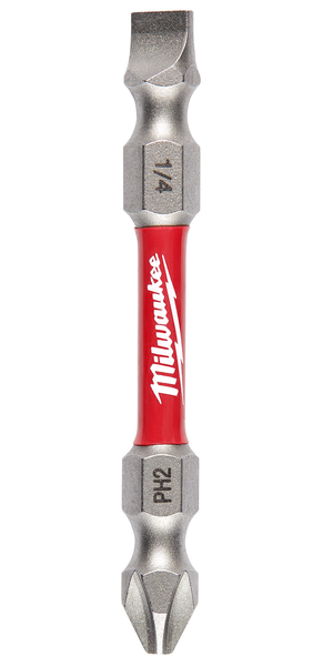 Milwaukee 48-32-4310 SHOCKWAVE Impact Phillips #2 / Slotted 1/4 in. Double Ended Bit