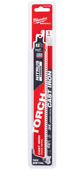 Milwaukee 48-00-5262 9" 7TPI The TORCH for CAST IRON with NITRUS CARBIDE 1PK