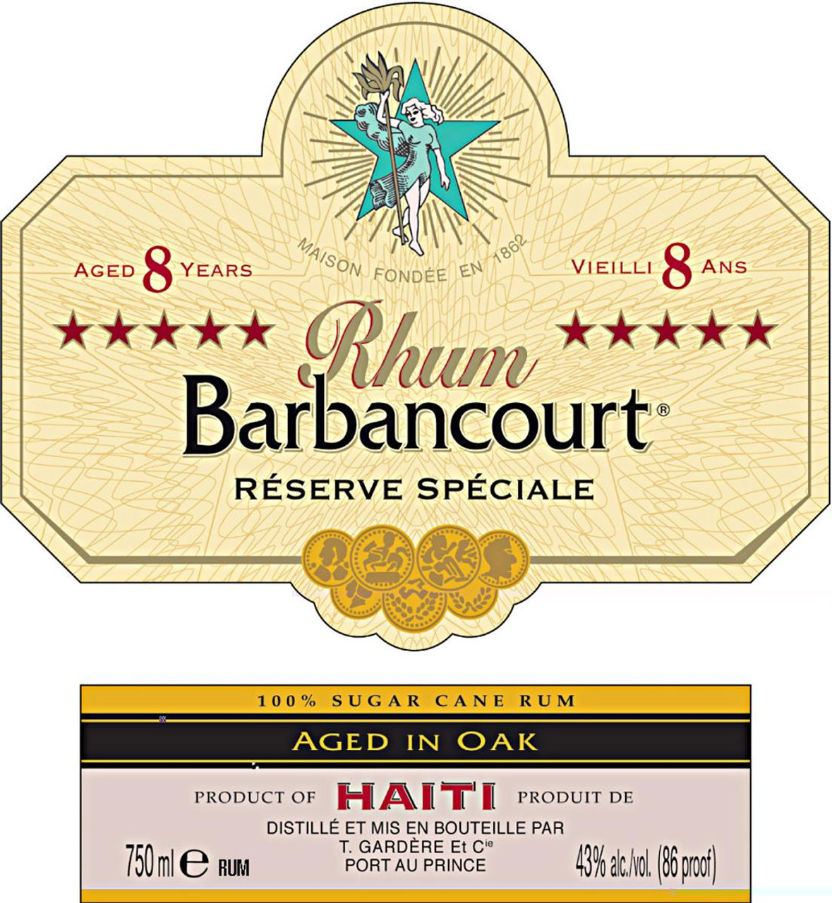 Barbancourt 5 Star 8yr Rum 750ml - Haskells