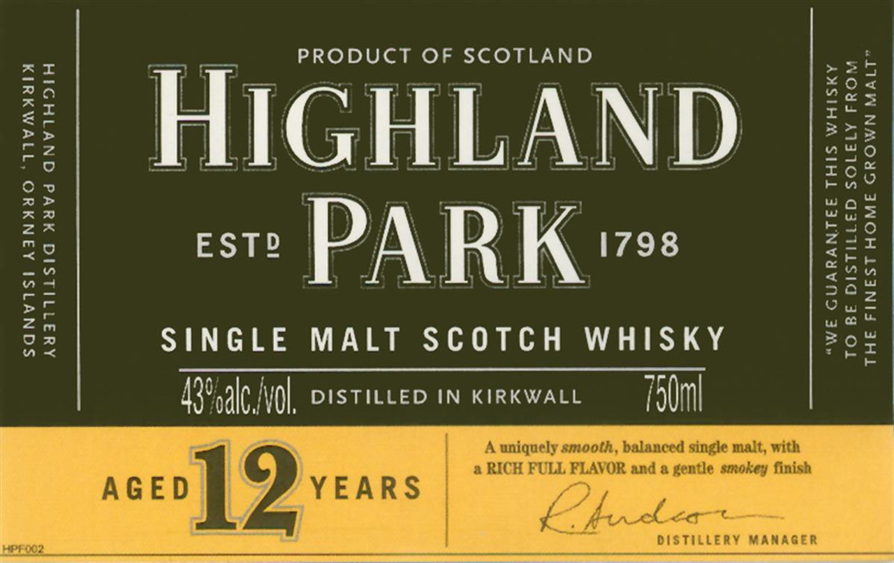 HIGHLAND PARK 12 YEARS OLD 750ml シルクプリント Highland Park 12 Year Old - The Whisky Shop - San Francisco