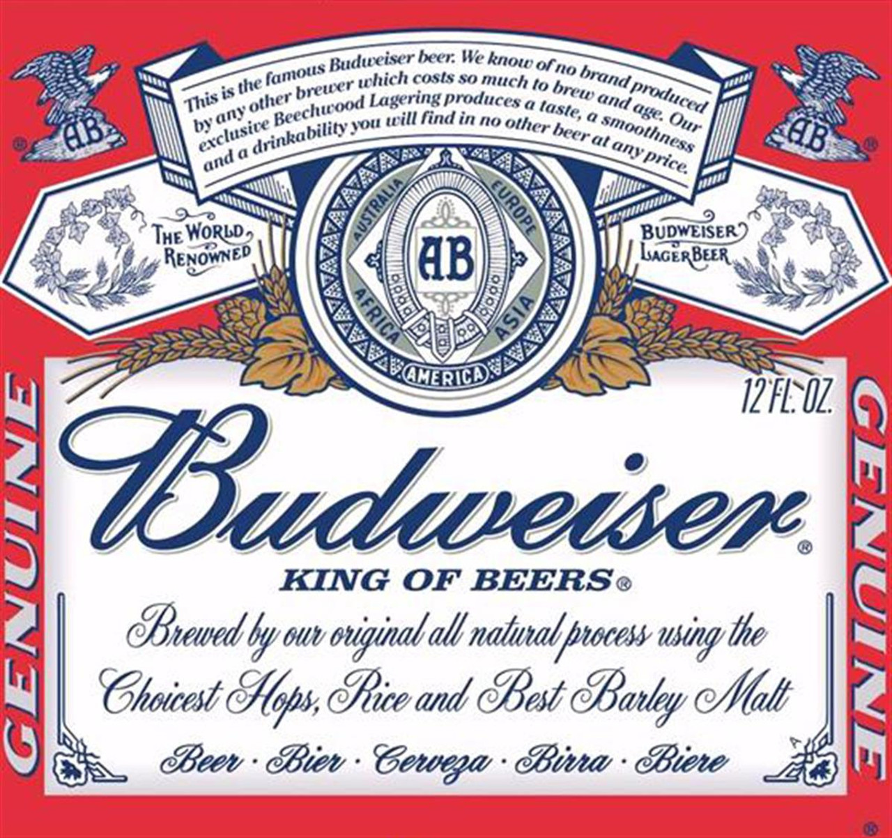 budweiser label