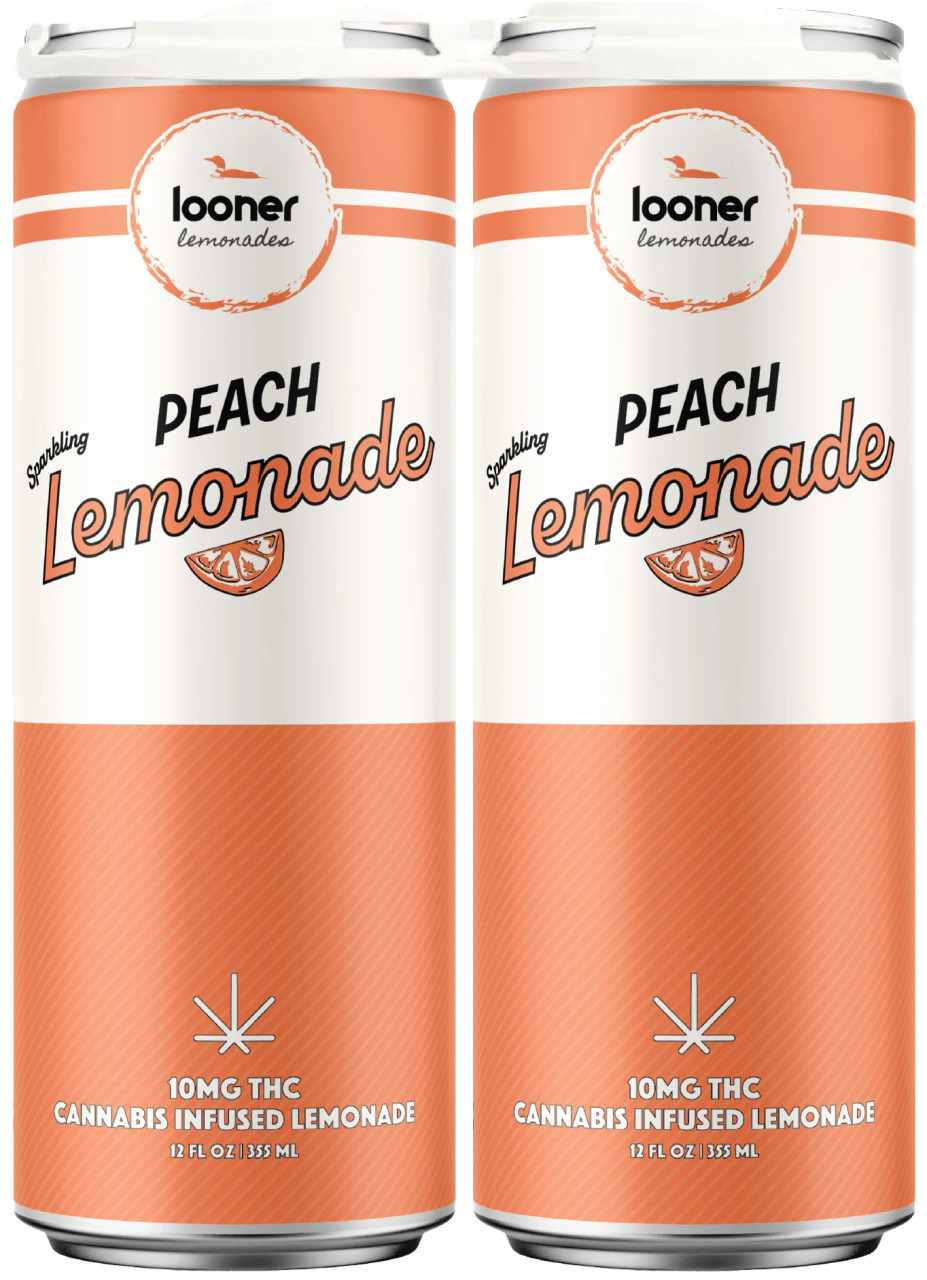 Looner Lemonade Peach 10mg THC Seltzer 4pk cans - Haskell's Wine