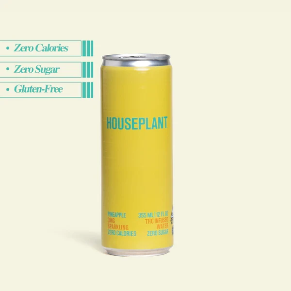 Houseplant Pineapple 3mg THC Sparkling Water 4pk cans - Haskell's