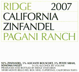Ridge Pagani Zinfandel