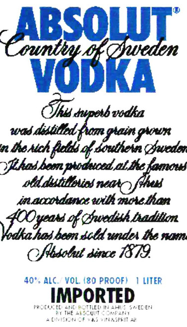 Absolut Vodka  1.0L