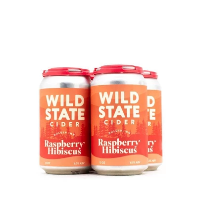 Wild State Raspberry Hibiscus Cider 4pk cans