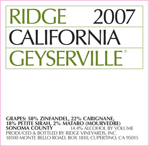 Ridge Geyserville