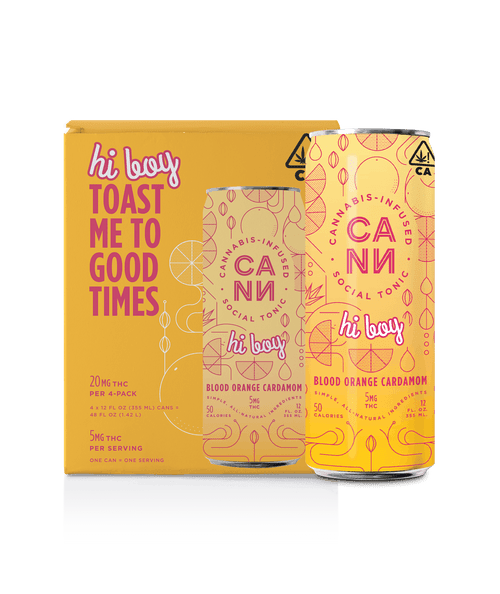 Cann Hi Boy Blood Orange Cardamom THC Seltzer 4pk cans