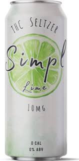 Simpl Lime 10mg THC Seltzer 4pk cans
