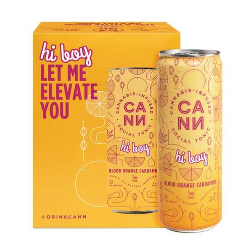 Cann Blood Orange Cardamom 2mg THC Seltzer 8oz 4pk cans