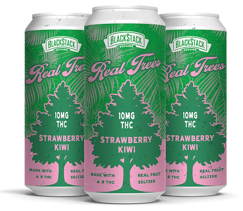 Blackstack Real Trees 10mg THC Strawberry Kiwi 16oz 4pk cans