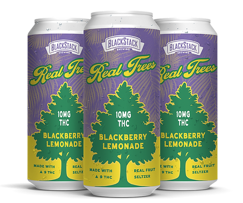 Blackstack Real Trees 10mg THC Blackberry Lemonade 16oz 4pk cans