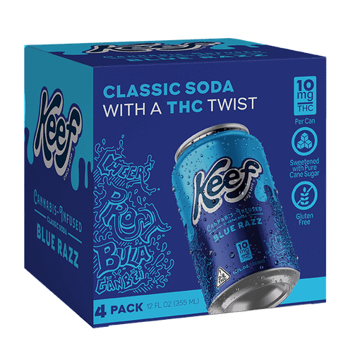 Keef Blue Razz 10mg THC 4pk cans