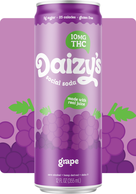 Daizy's Grape 10mg THC Seltzer 4pk cans