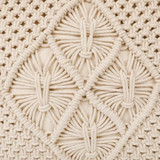 Boho Throw Pillow Cover with Macrame Design | 16x16 Inch | Cream | Fringed Edges | Handmade in USA Boho Throw Pillow Cover with Macrame Design | 16x16 Inch | Cream | Fringed Edges | Handmade in USA