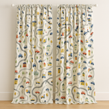 Kids Road-Map Linen Curtains — Custom Sizes | Light-Filtering or 100 % Blackout | Single Panel or Pair Kids Road-Map Linen Curtains — Custom Sizes | Light-Filtering or 100 % Blackout | Single Panel or Pair