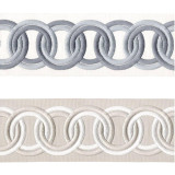 Trim Border Tape For Curtains Cushions Home Textiles and Upholstery Geometric Circle Shaped Pattern 4 Inches Wide Sold By The Yard/Meter