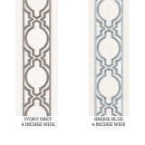 Ogee Pattern Embroidered Trim Border Tape for Decorating Curtains, Cushions and Other Home Textiles & Upholstery 4 Inches Wide Sold By the Yard/Meter