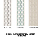 Checks Embroidered Trim Border Tape For Decorating Curtains Cushions and Home Textiles 4 Inches Wide Sold By the Yard/Meter