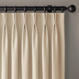 Organic Linen Plain Dual Pinch Pleated Custom Curtains Blackout or Light Filtering