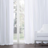 Organic Linen Tailored Pleat Curtains | Blackout/Light Filtering Options | Single or Set of 2 | Custom Sizes Available