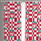 Liverpool FC Themed Organic Cotton Pinch Pleated Curtains - Customizable Sizes, Blackout or Light Filtering Options - Single Curtain or Set of 2 | Licensed English Premier League Fan Decor