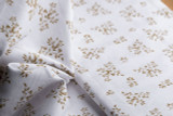 Minimalistic Golden Brown Shrubbery Leaves Organic Hemp Fabric - 58 Inches Wide, Sold by the Yard