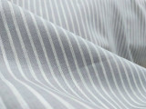 Grey & White Striped Organic Hemp Fabric - 58 Inches Wide, 170gsm | Ideal for Shirts, Dresses, Kids Wear, Lounge & Night Wear, Curtains, Home Furnishings | Sold by the Yard.