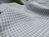 Organic Grey Hemp Fabric - White Checks | 58 Inches Wide, 170gsm | Ideal for Shirts, Dresses, Curtains - Sold by the Yard.