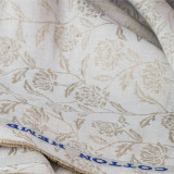 The Organic Habitat: Floral Hemp Jacquard Fabric (Natural Oatmeal, 58", 145gsm) - Apparel, Curtains & More