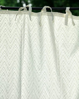 Luxurious Chevron Herringbone Hand Block Printed Organic Cotton Curtains - Multiple Sizes & Liners