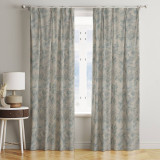 Premium Two-Toned Linen Jacquard Curtains with Pinch Pleats - Light Filtering & Blackout Options - Single or Set of 2 - 6 Elegant Colors Available: Grey, Slate, Taupe, Steel, Peach, Navy