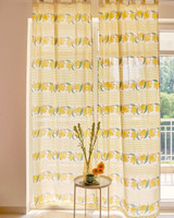 Handcrafted Organic Cotton Curtains with Ripe Mango Block Print (Single Panel or Pair)