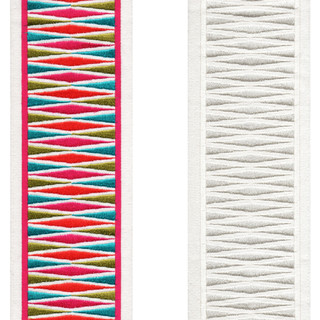 Textured Geometric Diamond Pure Cotton Canvas Trim - 4 Inch Wide Horizontal Pattern Border Tape for Curtains & Home Decor - Sold By The Yard Textured Geometric Diamond Pure Cotton Canvas Trim - 4 Inch Wide Horizontal Pattern Border Tape for Curtains & Home Decor - Sold By The Yard