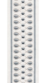 Geometric Teardrop Cotton Canvas Trim | 4 Inch | Wide Embroidered Border | 3 Colours | By The Yard Geometric Teardrop Cotton Canvas Trim | 4 Inch | Wide Embroidered Border | 3 Colours | By The Yard