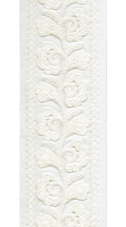 Floral Vine Cotton Canvas Trim | 4 Inch | Wide Raised Embroidery Border | 2 Colours | By The Yard Floral Vine Cotton Canvas Trim | 4 Inch | Wide Raised Embroidery Border | 2 Colours | By The Yard