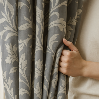 Luxury Leaf Jacquard Linen Curtains & Drapes – Custom-Size Window Panels, Blackout or Light-Filtering Luxury Leaf Jacquard Linen Curtains & Drapes – Custom-Size Window Panels, Blackout or Light-Filtering