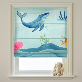 Ocean Whale Adventure Linen Roman Shade – Custom Corded Kids & Nursery Blind, Aqua Mint Under-Sea Print, OEKO-TEX Linen, Blackout / Light-Filtering Ocean Whale Adventure Linen Roman Shade – Custom Corded Kids & Nursery Blind, Aqua Mint Under-Sea Print, OEKO-TEX Linen, Blackout / Light-Filtering