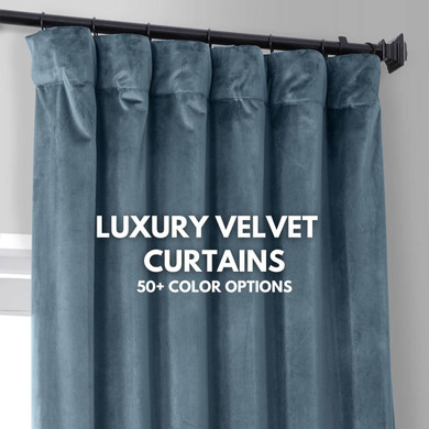 Luxury Velvet Curtains With Blackout and Cotton Liner Options With Back Tab, Grommet, Rod Pocket & Hooks Top Heading Style Options