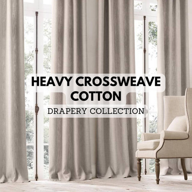 Heavy Cross Weave Organic Cotton Curtains Drapery Collection | Blackout and Non Blackout Curtain Options